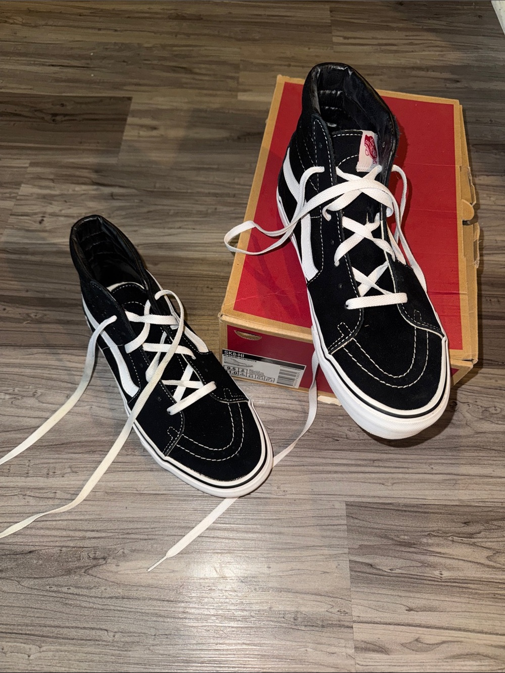 Vans Black & White High-Top Skate Sneakers